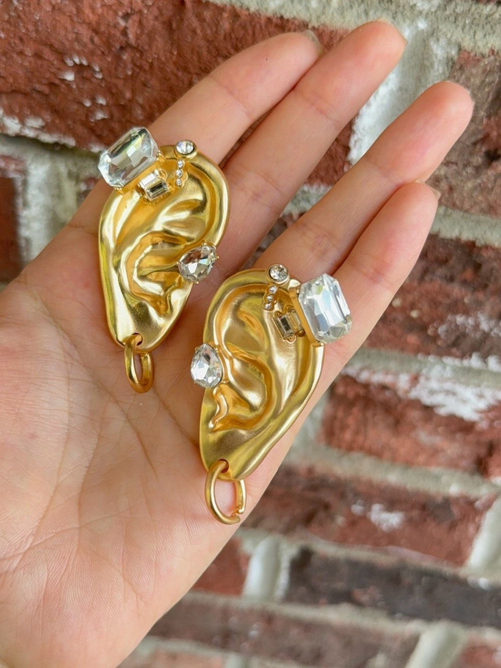 Gold Ear Cuff with Crystal Accents - Picture 3 of 3